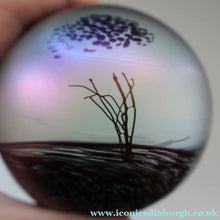 Load image into Gallery viewer, Fine GLASFORM Paperweight by John Ditchfield with Iridescent Finish and Landscape Imagery
