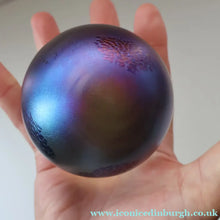 Load image into Gallery viewer, Fine GLASFORM Paperweight by John Ditchfield with Iridescent Finish and Landscape Imagery
