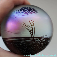 Load image into Gallery viewer, Fine GLASFORM Paperweight by John Ditchfield with Iridescent Finish and Landscape Imagery
