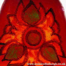 Load image into Gallery viewer, LARGER 1970s Poole DELPHIS Pin Dish. Abstract Designs in Red, Orange and Green Shades
