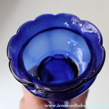 Load image into Gallery viewer, Fine Pair of Hand Blown ANTIQUE Hyacinth Bulb Vases  (Bristol Blue and Amethyst Glass)
