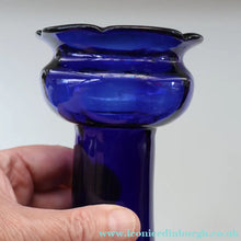 Load image into Gallery viewer, Fine Pair of Hand Blown ANTIQUE Hyacinth Bulb Vases  (Bristol Blue and Amethyst Glass)

