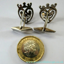 Load image into Gallery viewer, Fine Pair of Scottish Sterling Silver Vintage Cufflinks. Luckenbooth Shape
