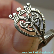 Load image into Gallery viewer, Fine Pair of Scottish Sterling Silver Vintage Cufflinks. Luckenbooth Shape
