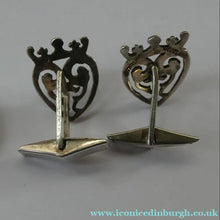 Load image into Gallery viewer, Fine Pair of Scottish Sterling Silver Vintage Cufflinks. Luckenbooth Shape
