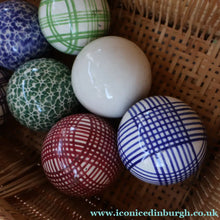 Load image into Gallery viewer, Fine Set of SIX Scottish Victorian Ceramic Carpet Bowls Plus the Elusive WHITE JACK
