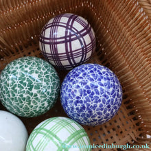 Load image into Gallery viewer, Fine Set of SIX Scottish Victorian Ceramic Carpet Bowls Plus the Elusive WHITE JACK
