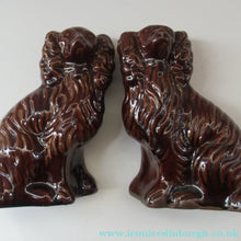 Load image into Gallery viewer, ANTIQUE 19th Century Miniature Red Clay, Treacle Glaze MINIATURE Staffordshire Dogs
