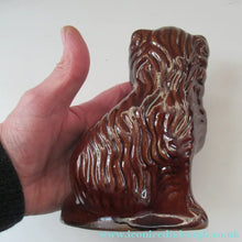 Load image into Gallery viewer, ANTIQUE 19th Century Miniature Red Clay, Treacle Glaze MINIATURE Staffordshire Dogs
