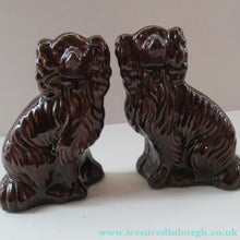 Load image into Gallery viewer, ANTIQUE 19th Century Miniature Red Clay, Treacle Glaze MINIATURE Staffordshire Dogs

