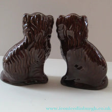 Load image into Gallery viewer, ANTIQUE 19th Century Miniature Red Clay, Treacle Glaze MINIATURE Staffordshire Dogs
