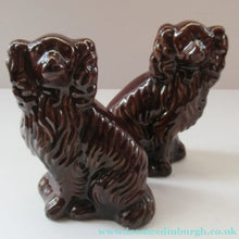 Load image into Gallery viewer, ANTIQUE 19th Century Miniature Red Clay, Treacle Glaze MINIATURE Staffordshire Dogs
