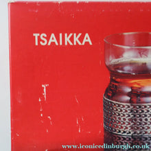 Load image into Gallery viewer, FINLAND. Pair of Ittala TASIKKA Mid-Century Glasses with Silver Tone Holders. Designed by Timo Sarpaneva
