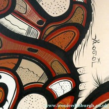 Load image into Gallery viewer, CANADIAN ART: Joshim Kakegamic (1952 - 1993). Acrylic Painting on board. Entitled "Lazy Bear"
