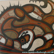 Load image into Gallery viewer, CANADIAN ART: Joshim Kakegamic (1952 - 1993). Acrylic Painting on board. Entitled "Lazy Bear"
