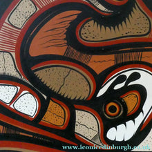 Load image into Gallery viewer, CANADIAN ART: Joshim Kakegamic (1952 - 1993). Acrylic Painting on board. Entitled "Lazy Bear"
