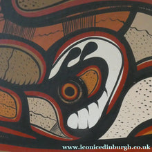 Load image into Gallery viewer, CANADIAN ART: Joshim Kakegamic (1952 - 1993). Acrylic Painting on board. Entitled "Lazy Bear"
