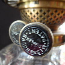Load image into Gallery viewer, ANTIQUE Victorian Clear Pressed Glass Oil or Kerosene Lamp. Complete Lamp with Unusual Glass Fish Decorative Section
