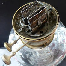 Load image into Gallery viewer, ANTIQUE Victorian Clear Pressed Glass Oil or Kerosene Lamp. Complete Lamp with Unusual Glass Fish Decorative Section
