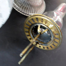Load image into Gallery viewer, ANTIQUE Victorian Clear Pressed Glass Oil or Kerosene Lamp. Complete Lamp with Unusual Glass Fish Decorative Section
