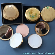 Load image into Gallery viewer, JOB LOT: Five Vintage 1950s / 1960s Gold-Tone Powder Compacts
