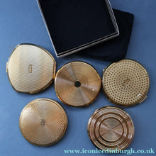 Load image into Gallery viewer, JOB LOT: Five Vintage 1950s / 1960s Gold-Tone Powder Compacts
