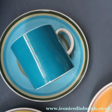 Load image into Gallery viewer, FIVE 1960s Susie Cooper (Wedgwood). Multi-Coloured Gay Stripes Bone China Coffee Cans and Saucers
