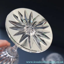Load image into Gallery viewer, FIVE GLASSES: Vintage Edinburgh Crystal WHITE WINE Glasses. SYMPHONY PATTERN. 7 7/8 inches (CODE H)
