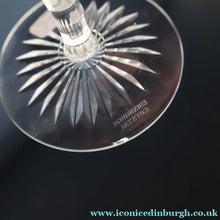 Load image into Gallery viewer, FIVE GLASSES: Vintage Edinburgh Crystal WHITE WINE Glasses. SYMPHONY PATTERN. 7 7/8 inches (CODE H)
