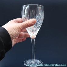 Load image into Gallery viewer, FIVE GLASSES: Vintage Edinburgh Crystal WHITE WINE Glasses. SYMPHONY PATTERN. 7 7/8 inches (CODE H)

