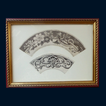 Load image into Gallery viewer, ORIGINAL GEORGIAN Watercolour.  RARE Early 19th Century Grisaille Floral Designs for Plate Border Decorations: H
