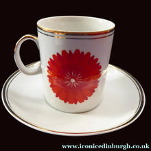 Load image into Gallery viewer, Vintage 1960s THOMAS ROSENTHAL Orange Flower Power Cup &amp; Saucer. Five Available
