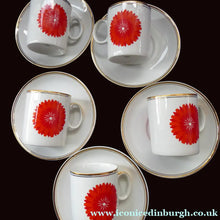 Load image into Gallery viewer, Vintage 1960s THOMAS ROSENTHAL Orange Flower Power Cup &amp; Saucer. Five Available

