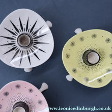 Load image into Gallery viewer, Set of FOUR 1950s Decorative FOLEY Bone China Miniature Candleholders with Tripod Feet
