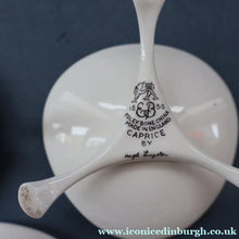 Load image into Gallery viewer, Set of FOUR 1950s Decorative FOLEY Bone China Miniature Candleholders with Tripod Feet
