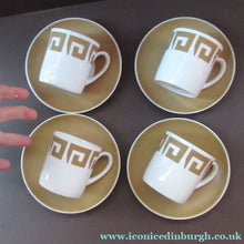 Load image into Gallery viewer, 1970s Susie Cooper Wedgwood Old Gold Keystone  Cups and Saucers
