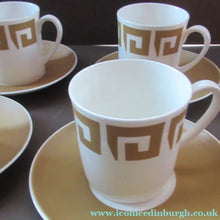 Load image into Gallery viewer, 1970s Susie Cooper Wedgwood Old Gold Keystone  Cups and Saucers
