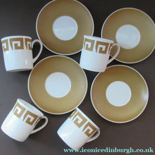 Load image into Gallery viewer, 1970s Susie Cooper Wedgwood Old Gold Keystone  Cups and Saucers
