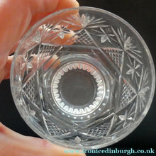 Load image into Gallery viewer, FOUR 1980s WHISKY TUMBLERS Crystal "On the Rocks" Glasses. Prince Regent Pattern by WEBB CORBETT
