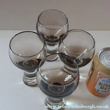 Load image into Gallery viewer, FOUR Caithness CANISBAY LARGE Peat Coloured Wine Glasses. Space Age Shape. 5 1/4 inches in height
