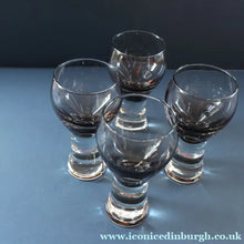 Load image into Gallery viewer, FOUR Caithness CANISBAY LARGE Peat Coloured Wine Glasses. Space Age Shape. 5 1/4 inches in height
