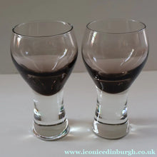 Load image into Gallery viewer, FOUR Caithness CANISBAY LARGE Peat Coloured Wine Glasses. Space Age Shape. 5 1/4 inches in height
