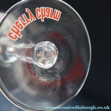 Load image into Gallery viewer, Set of FOUR Vintage Matching 1960s CHERRY B / CHERRY CHARM Coupe or Babycham Shape Glasses - with Red Cherries Motif.
