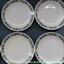 Load image into Gallery viewer, FOUR SETS: RARE Vintage 1950s MARIANNE WESTMAN Trio Large Coffee Cup, Saucer and Side Plate by Rörstrand Sweden. "PARTY" Pattern
