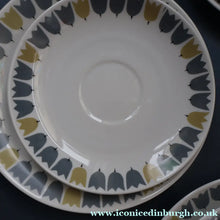 Load image into Gallery viewer, RARE Vintage 1950s MARIANNE WESTMAN Trio Large Coffee Cup, Saucer and Side Plate by Rörstrand Sweden. "PARTY" Pattern

