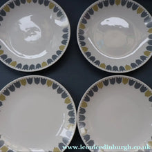 Load image into Gallery viewer, FOUR SETS: RARE Vintage 1950s MARIANNE WESTMAN Trio Large Coffee Cup Saucer and Side Plate by Rörstrand Sweden. ’PARTY’
