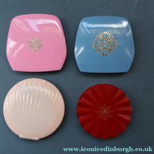 Load image into Gallery viewer, JOB LOT: Four Vintage 1950s / 1960s Plastic Powder Compacts by Evette, Goya and Gala of London
