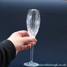 Load image into Gallery viewer, FOUR Vintage Edinburgh Crystal Tall CHAMPAGNE Flute Glasses. SYMPHONY PATTERN. 8 1/2 inches 
