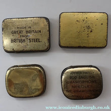 Load image into Gallery viewer, FOUR Vintage Gramophone Needles Tin with Needles. Good Condition
