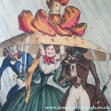 Load image into Gallery viewer, 1820s Original Georgian Print Fashion Satire on Large Hats William Heath
